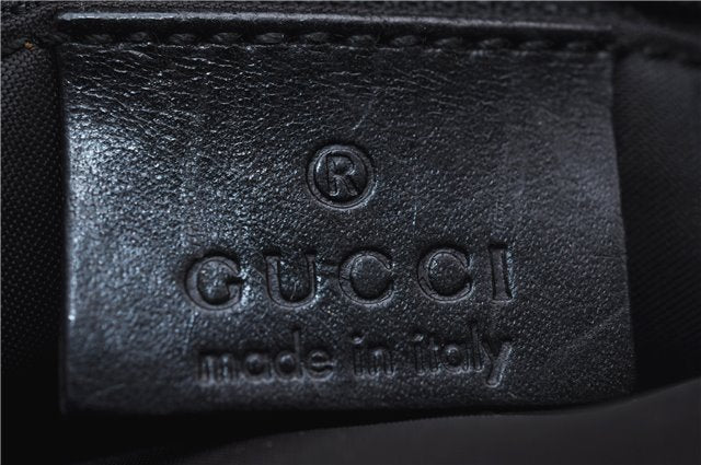 Authentic GUCCI Bamboo 2Way Shoulder Hand Bag Nylon Leather 0021016 Black 6404D