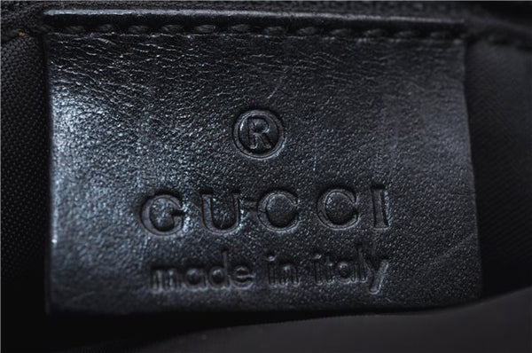Authentic GUCCI Bamboo 2Way Shoulder Hand Bag Nylon Leather 0021016 Black 6404D
