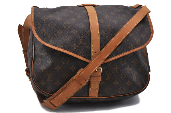 Auth LOUIS VUITTON Monogram Saumur 35 Shoulder Cross Body Bag M42254 LV 6408C