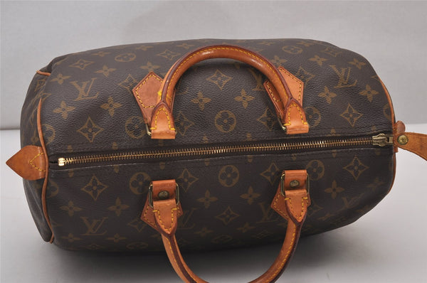 Authentic Louis Vuitton Monogram Speedy 30 Hand Boston Bag M41526 LV 6408I