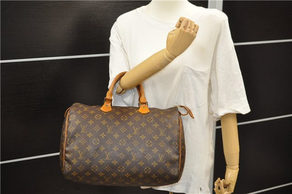 Authentic Louis Vuitton Monogram Speedy 35 Hand Boston Bag M41524 LV 6409D