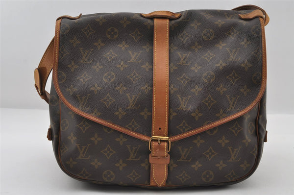 Authentic Louis Vuitton Monogram Saumur 35 Shoulder Cross Bag M42254 LV 6412I