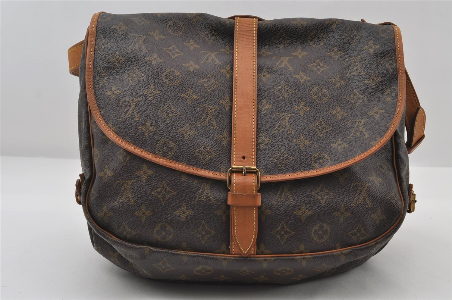 Authentic Louis Vuitton Monogram Saumur 35 Shoulder Cross Bag M42254 LV 6412I