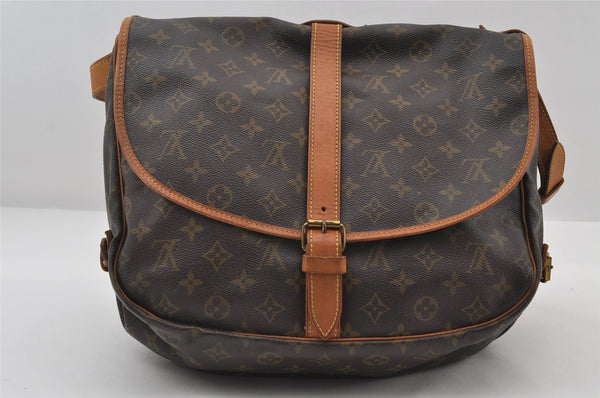 Authentic Louis Vuitton Monogram Saumur 35 Shoulder Cross Bag M42254 LV 6412I
