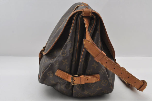 Authentic Louis Vuitton Monogram Saumur 35 Shoulder Cross Bag M42254 LV 6412I
