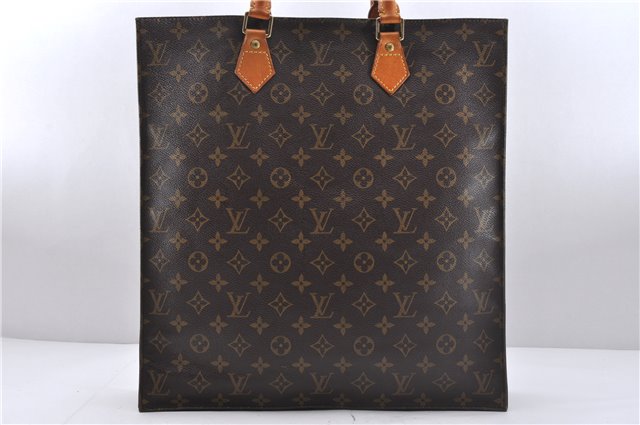 Authentic Louis Vuitton Monogram Sac Plat Hand Bag M51140 LV 6415D