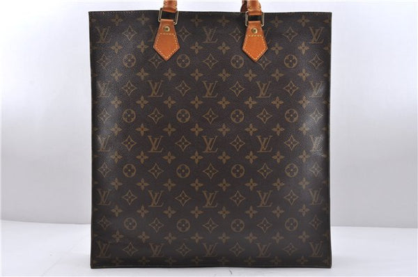 Authentic Louis Vuitton Monogram Sac Plat Hand Bag M51140 LV 6415D