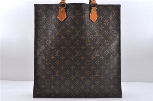 Authentic Louis Vuitton Monogram Sac Plat Hand Bag M51140 LV 6415D