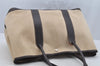 Authentic HERMES Garden Party MM Shoulder Tote Bag Canvas Leather Beige 6419I