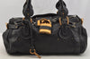 Authentic Chloe Paddington Vintage Leather Shoulder Hand Bag Purse Black 6420I