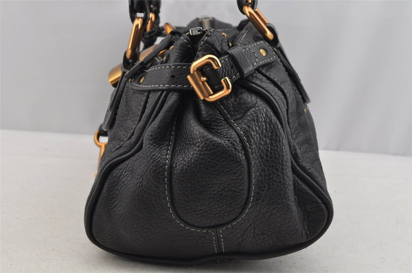 Authentic Chloe Paddington Vintage Leather Shoulder Hand Bag Purse Black 6420I