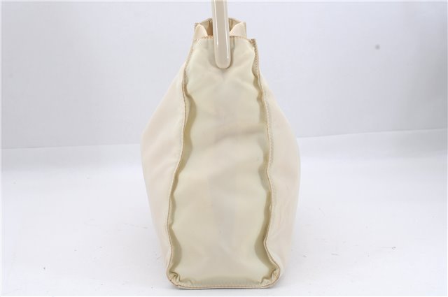 Authentic PRADA Nylon Plastic Shoulder Hand Bag Purse Ivory 6423D