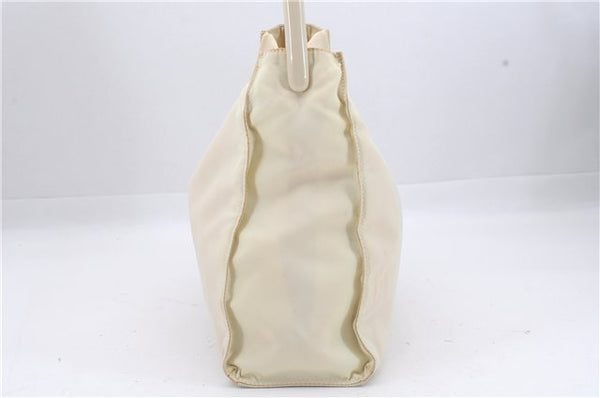 Authentic PRADA Nylon Plastic Shoulder Hand Bag Purse Ivory 6423D