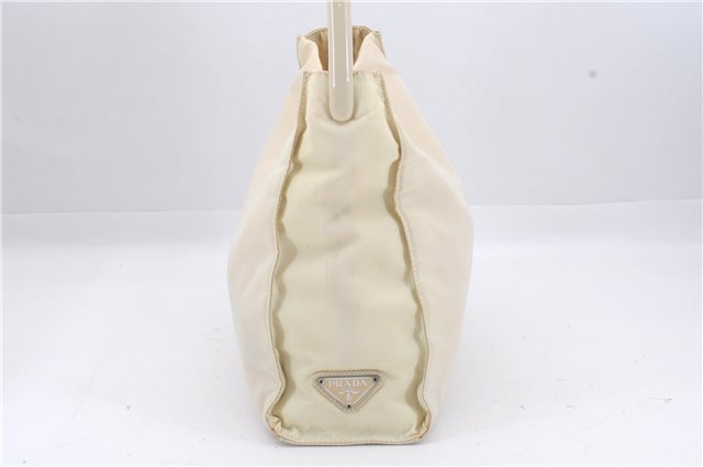 Authentic PRADA Nylon Plastic Shoulder Hand Bag Purse Ivory 6423D