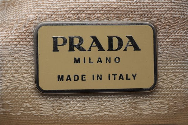 Authentic PRADA Nylon Plastic Shoulder Hand Bag Purse Ivory 6423D