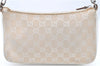 Authentic GUCCI Bamboo Shoulder Hand Bag Purse Canvas Leather Beige White 6425C