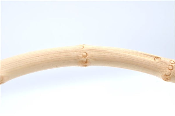 Authentic GUCCI Bamboo Shoulder Hand Bag Purse Canvas Leather Beige White 6425C