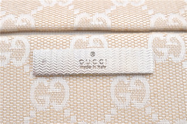Authentic GUCCI Bamboo Shoulder Hand Bag Purse Canvas Leather Beige White 6425C