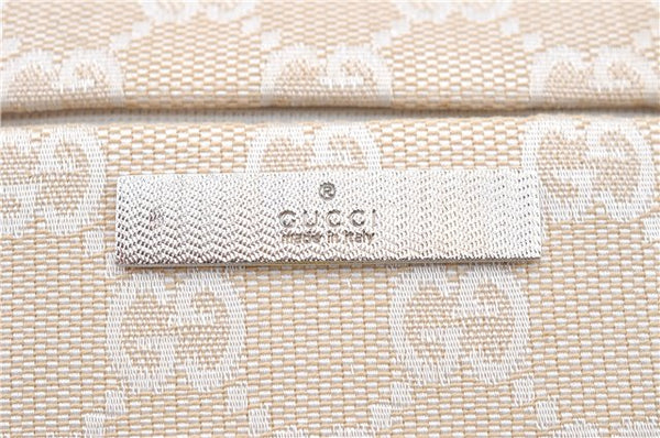 Authentic GUCCI Bamboo Shoulder Hand Bag Purse Canvas Leather Beige White 6425C