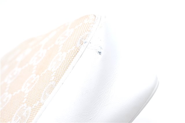 Authentic GUCCI Bamboo Shoulder Hand Bag Purse Canvas Leather Beige White 6425C