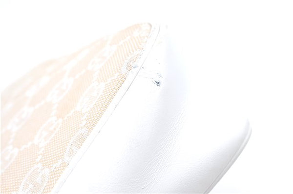 Authentic GUCCI Bamboo Shoulder Hand Bag Purse Canvas Leather Beige White 6425C