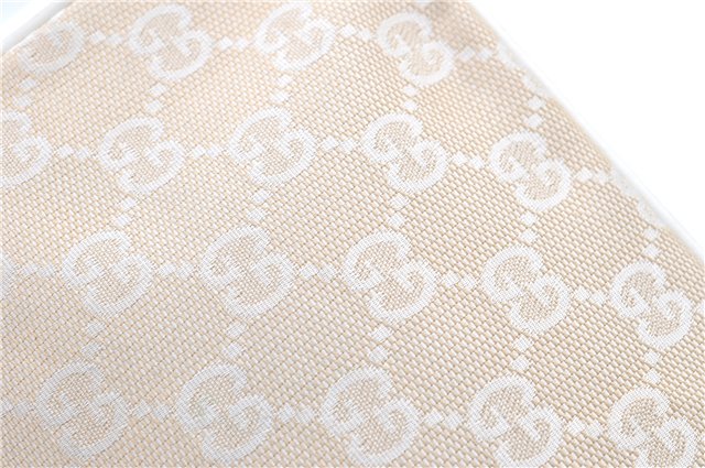 Authentic GUCCI Bamboo Shoulder Hand Bag Purse Canvas Leather Beige White 6425C