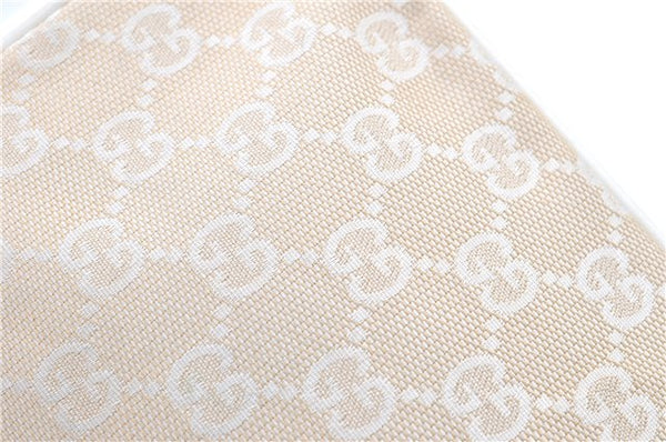 Authentic GUCCI Bamboo Shoulder Hand Bag Purse Canvas Leather Beige White 6425C