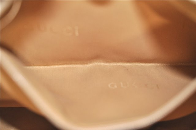 Authentic GUCCI Bamboo Shoulder Hand Bag Purse Canvas Leather Beige White 6425C
