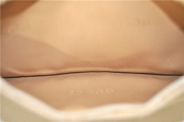 Authentic GUCCI Bamboo Shoulder Hand Bag Purse Canvas Leather Beige White 6425C