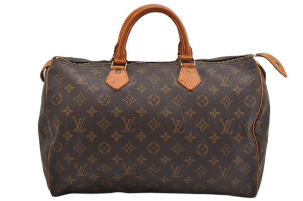 Authentic Louis Vuitton Monogram Speedy 35 Hand Boston Bag M41524 LV 6425F