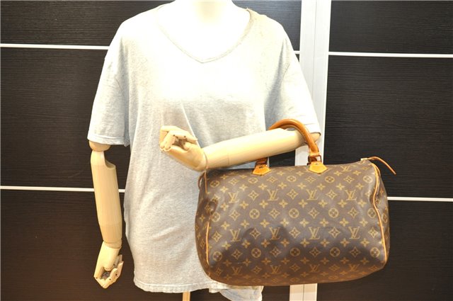 Authentic Louis Vuitton Monogram Speedy 35 Hand Boston Bag M41524 LV 6425F