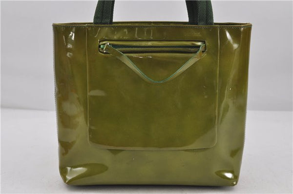 Authentic PRADA Enamel Nylon Shoulder Hand Bag Purse Green 6426D