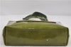 Authentic PRADA Enamel Nylon Shoulder Hand Bag Purse Green 6426D