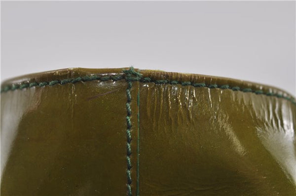 Authentic PRADA Enamel Nylon Shoulder Hand Bag Purse Green 6426D