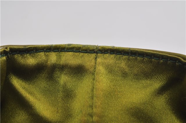Authentic PRADA Enamel Nylon Shoulder Hand Bag Purse Green 6426D