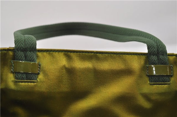 Authentic PRADA Enamel Nylon Shoulder Hand Bag Purse Green 6426D