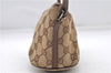 Authentic GUCCI Hand Bag Pouch Purse GG Canvas Leather 07198 Brown 6427D
