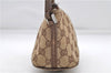 Authentic GUCCI Hand Bag Pouch Purse GG Canvas Leather 07198 Brown 6427D