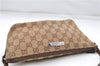 Authentic GUCCI Hand Bag Pouch Purse GG Canvas Leather 07198 Brown 6427D