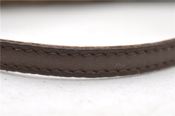 Authentic GUCCI Hand Bag Pouch Purse GG Canvas Leather 07198 Brown 6427D