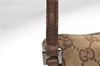Authentic GUCCI Hand Bag Pouch Purse GG Canvas Leather 07198 Brown 6427D