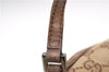 Authentic GUCCI Hand Bag Pouch Purse GG Canvas Leather 07198 Brown 6427D