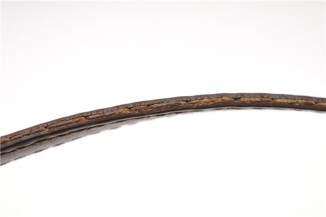 Authentic GUCCI Hand Bag Pouch Purse GG Canvas Leather 07198 Brown 6427D