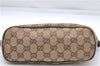 Authentic GUCCI Hand Bag Pouch Purse GG Canvas Leather 07198 Brown 6427D