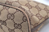 Authentic GUCCI Hand Bag Pouch Purse GG Canvas Leather 07198 Brown 6427D