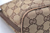 Authentic GUCCI Hand Bag Pouch Purse GG Canvas Leather 07198 Brown 6427D