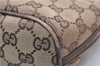 Authentic GUCCI Hand Bag Pouch Purse GG Canvas Leather 07198 Brown 6427D