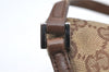 Authentic GUCCI Hand Bag Pouch Purse GG Canvas Leather 07198 Brown 6427D