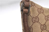 Authentic GUCCI Hand Bag Pouch Purse GG Canvas Leather 07198 Brown 6427D
