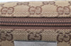 Authentic GUCCI Hand Bag Pouch Purse GG Canvas Leather 07198 Brown 6427D